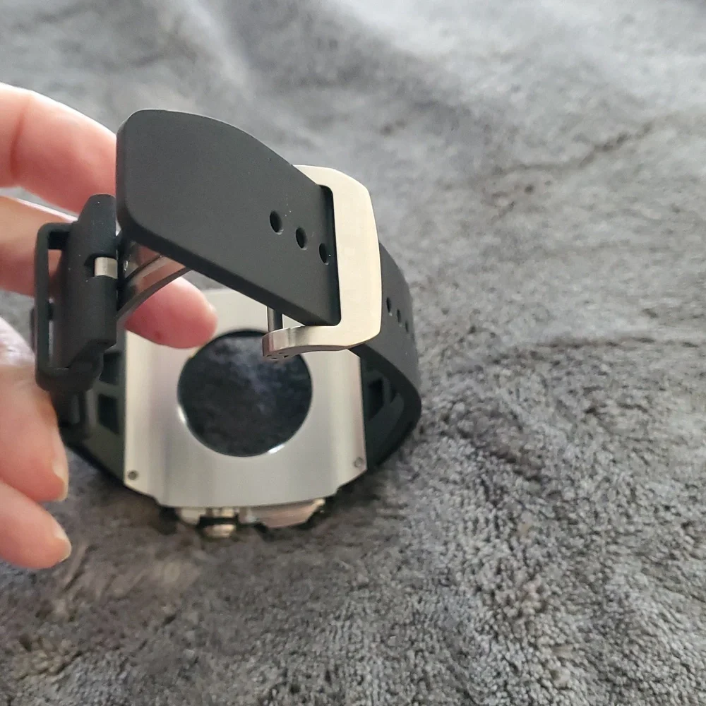 Silver and Black Smartwatch Case